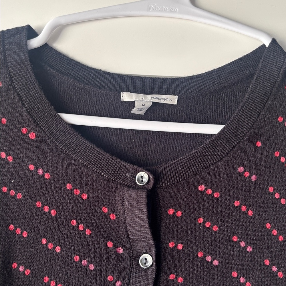 Halogen Black Cardigan with Red Dots - Picture 3 of 3